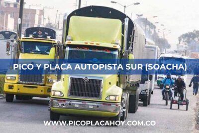 pico y placa Autopista Sur Soacha particulares Pico y Placa Vehículos Particulares Autopista Sur (Soacha)